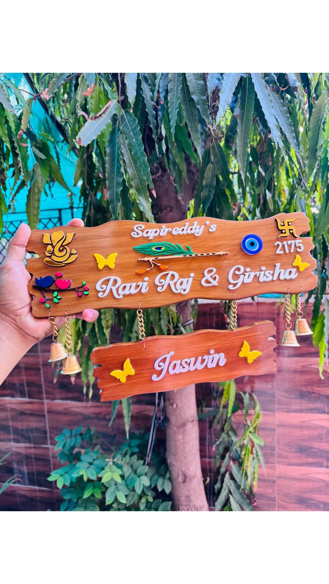 Customised Name Plates Facebook ad: Ganesha Family Name Plate.