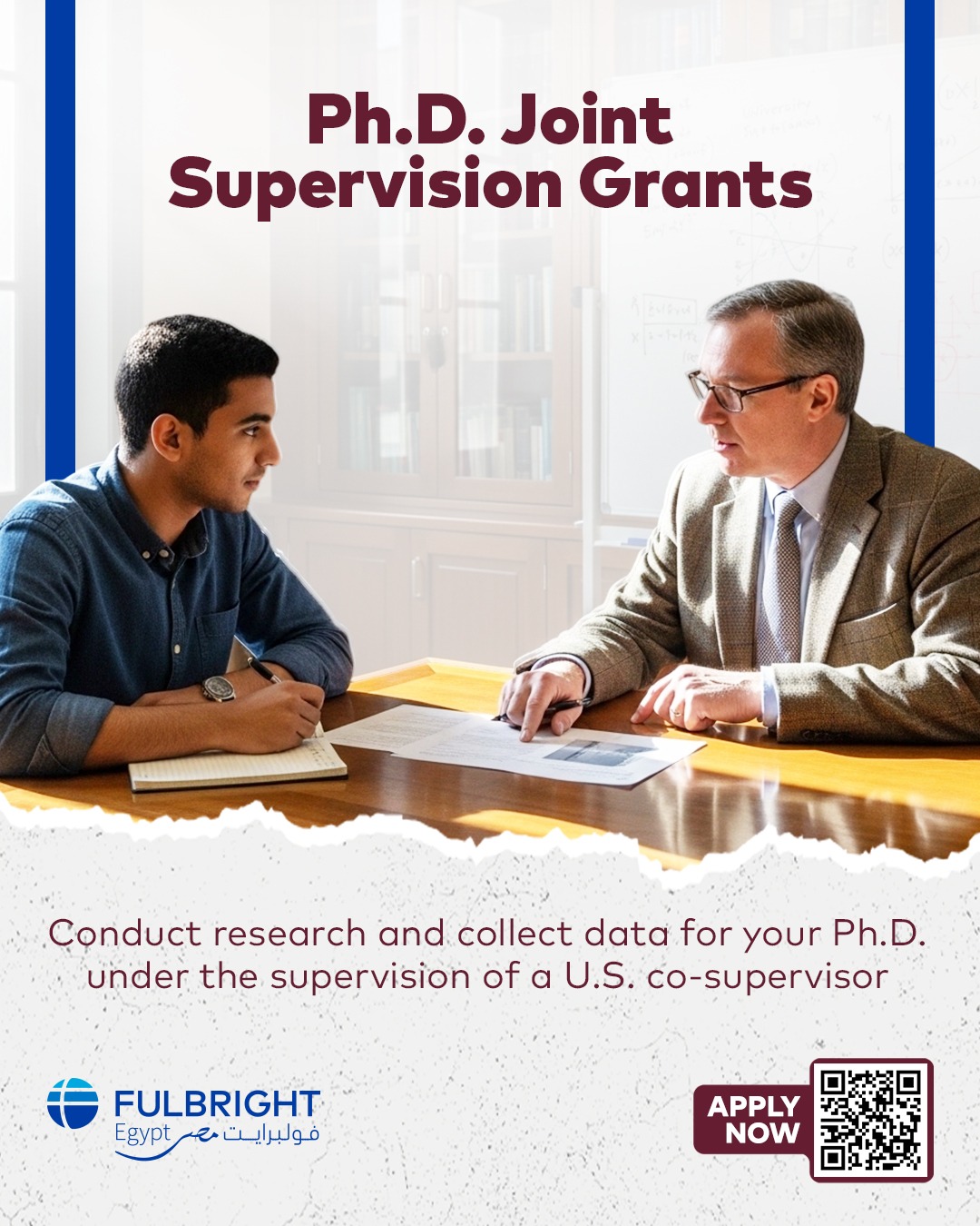 Binational Fulbright Commission in Egypt Facebook ad: Fulbright Egyptian Student Program, PhD Joint Supervision