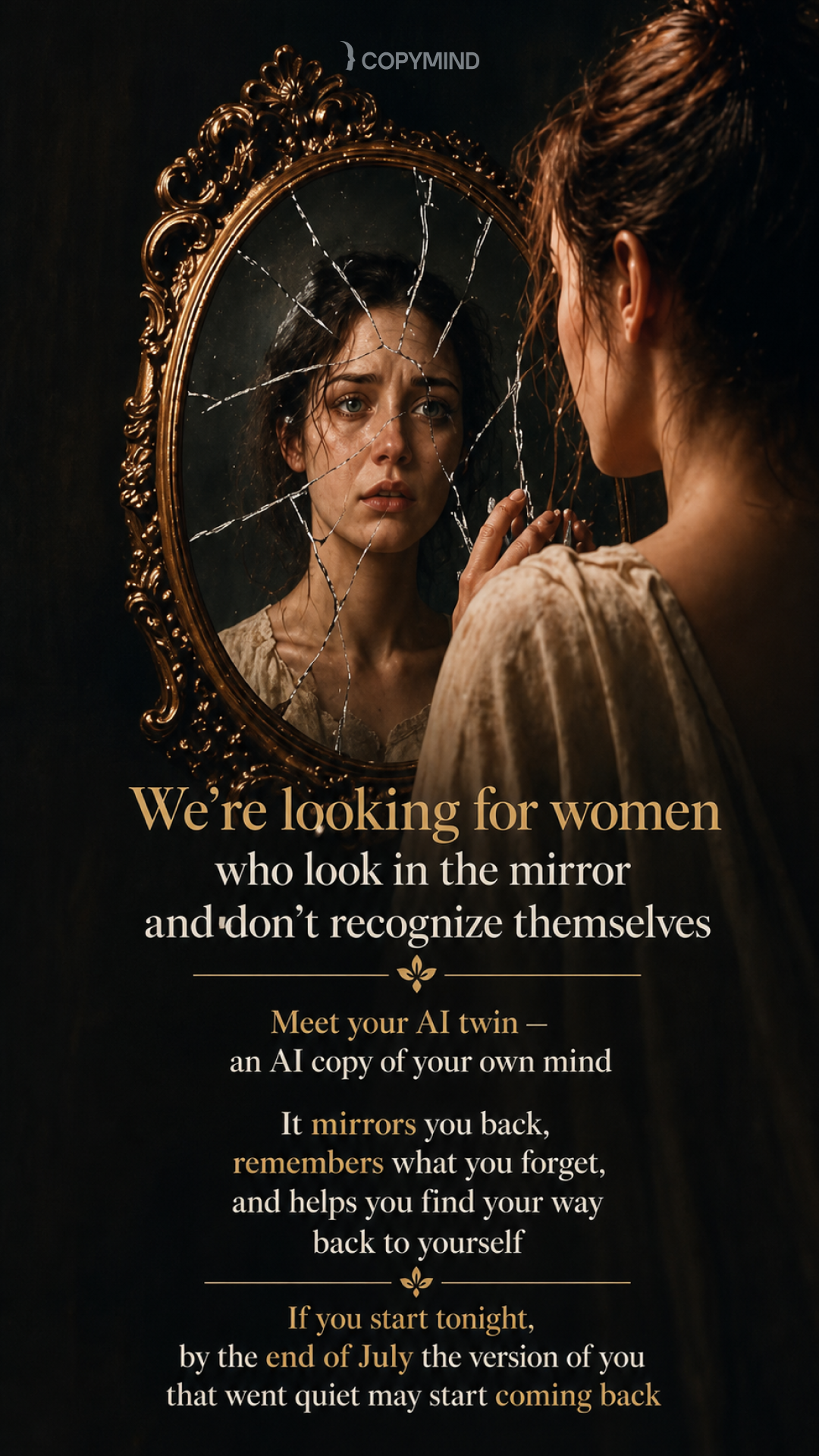 Copymind - your emotional support Facebook ad: Try the Copymind app today!