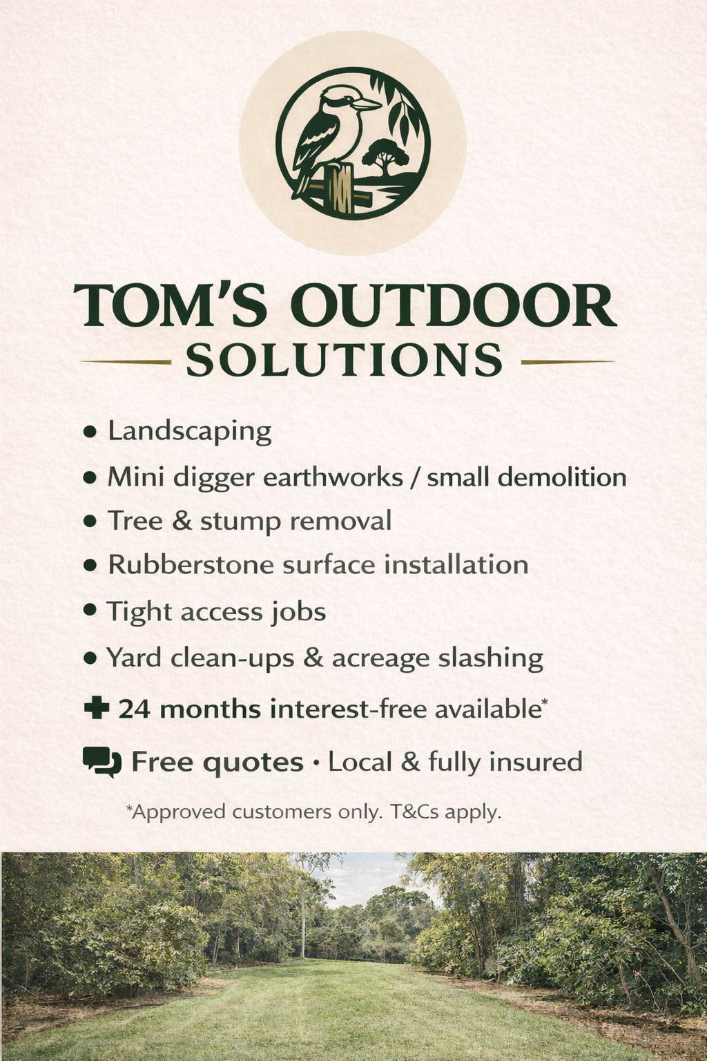 Tom's Outdoor Solutions Facebook ad: Landscaping, Stump Removal & Excavation Adelaide | Tom’s…