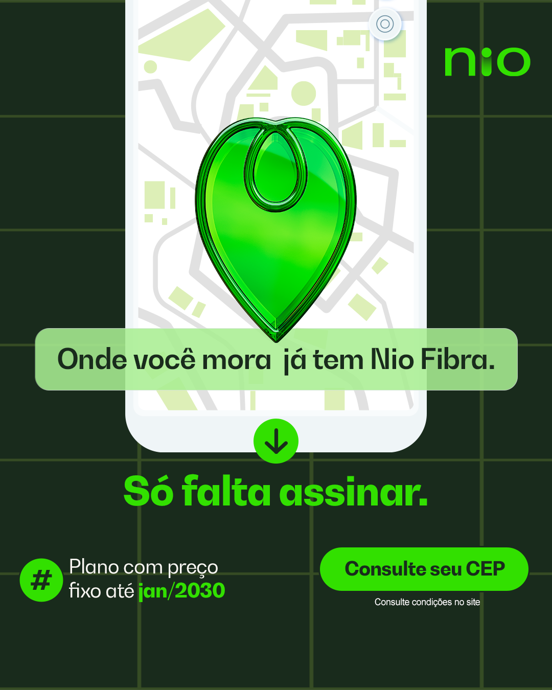 Nio Facebook ad: Seu bairro já tem Nio Fibra.