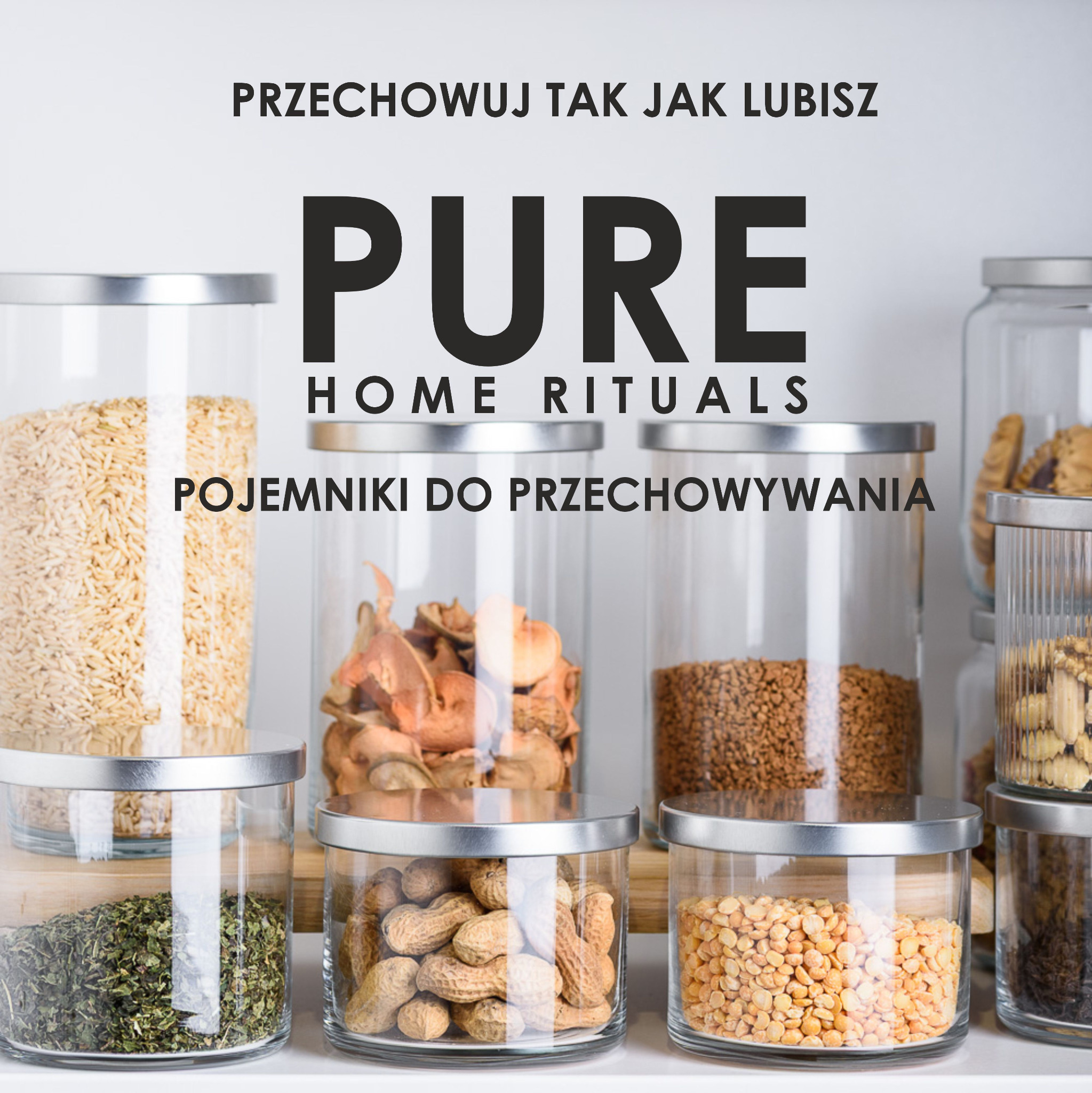 Gotglass Facebook ad: Pojemniki i etykiety PURE, pozwól nam uporządkować Twoją…