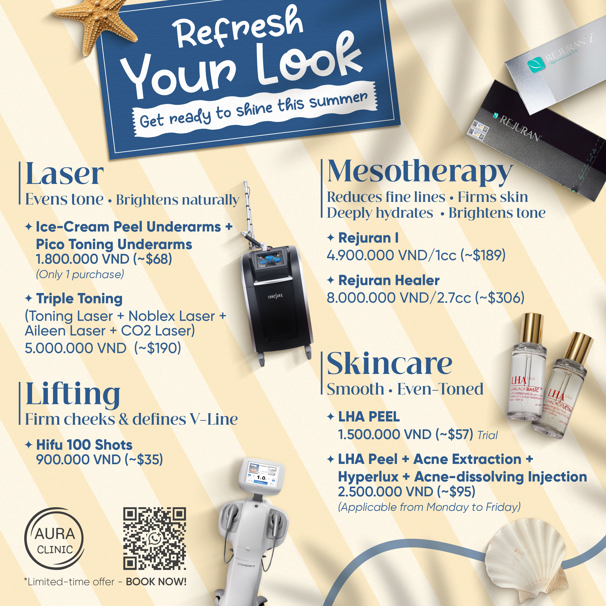 Aura Clinic Vietnam Facebook ad: Get Summer-Ready with Aura!