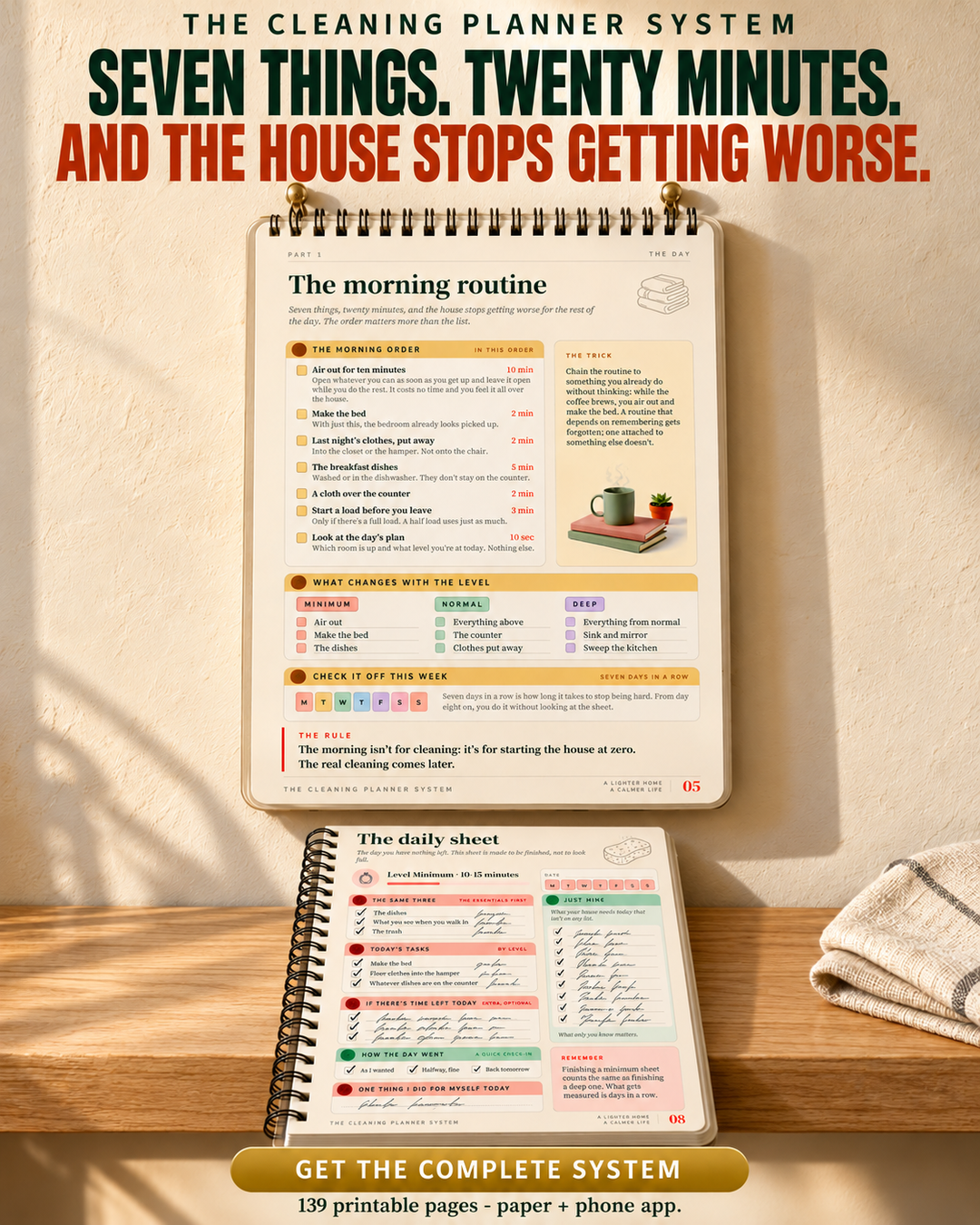 Calm Home Facebook ad: Stop cleaning more. Start getting dirty less