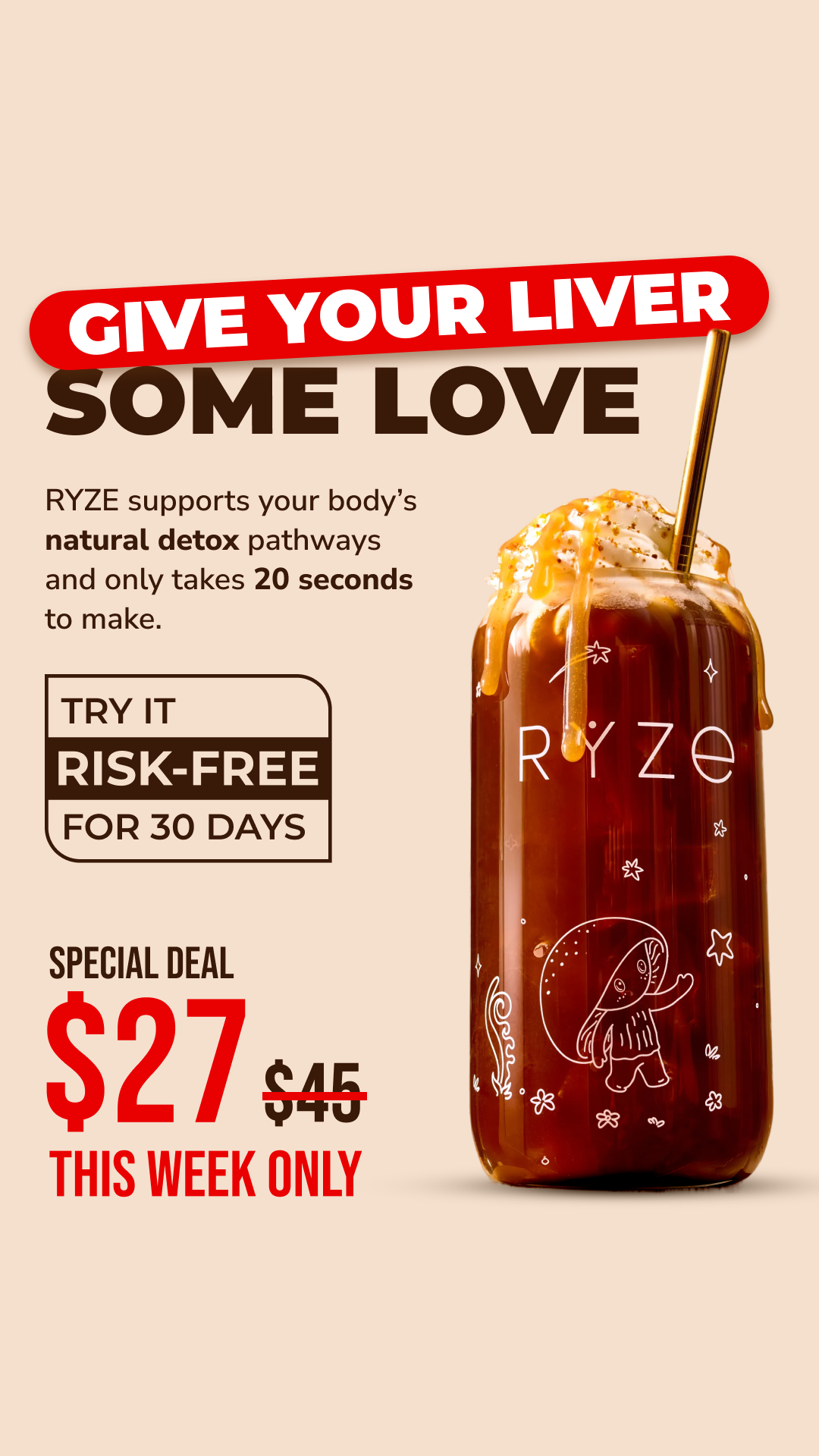 RYZE Superfoods Facebook ad