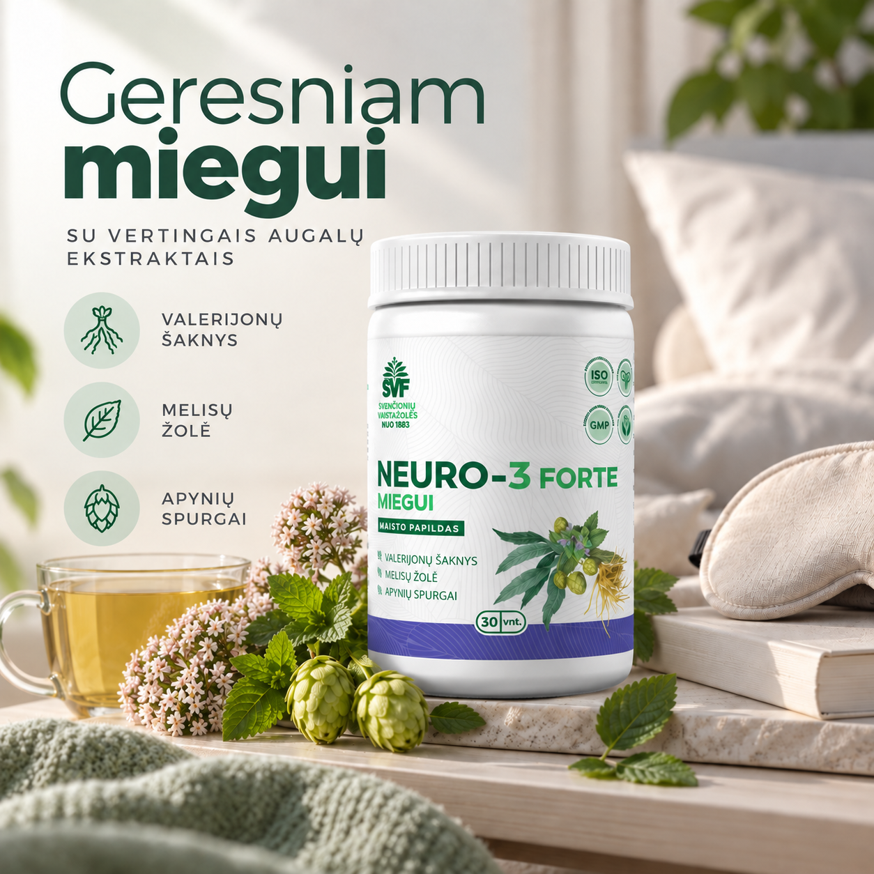 Švenčionių vaistažolės Facebook ad: Neuro maisto papildams 1+1