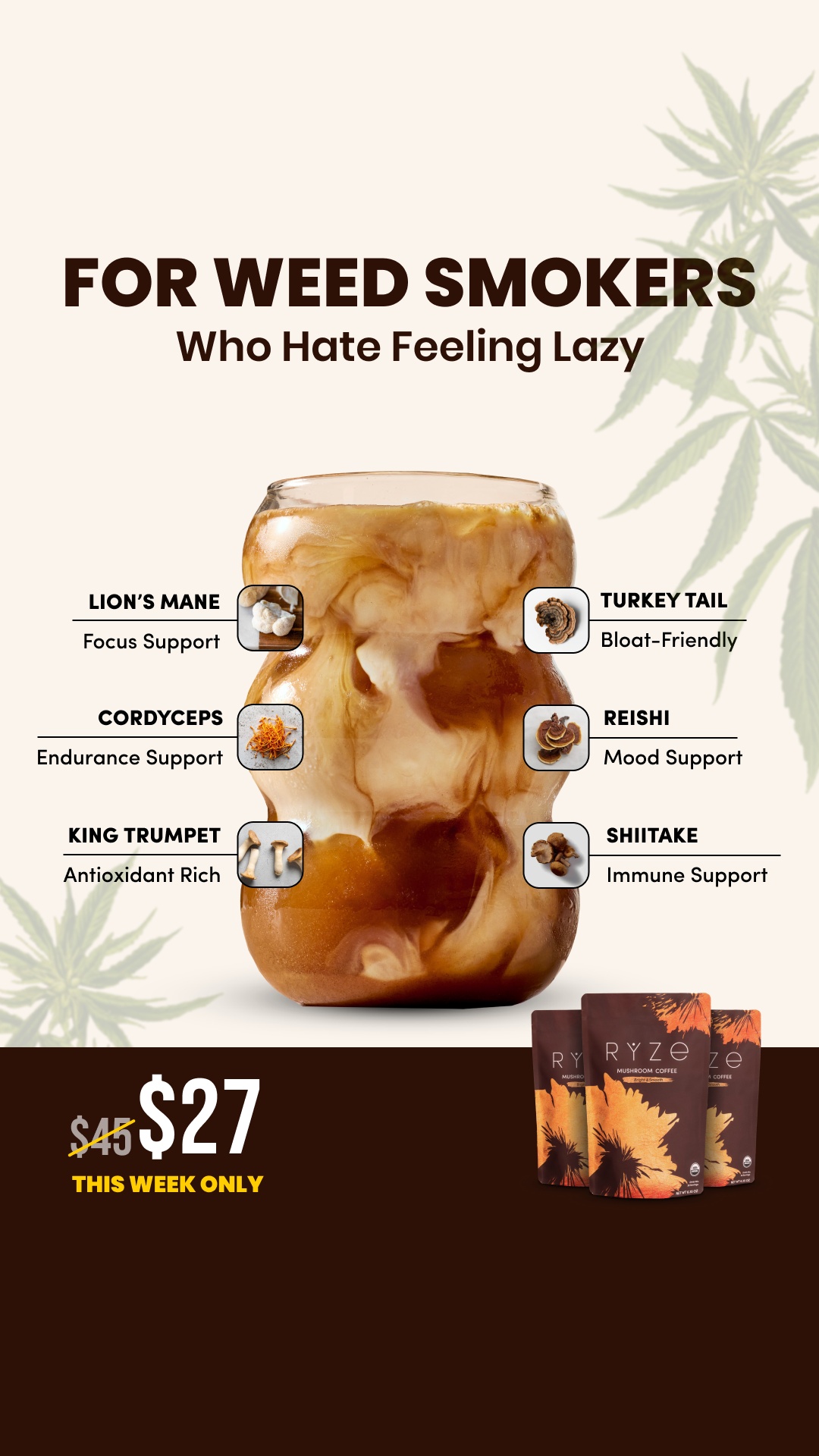 RYZE Superfoods Facebook ad
