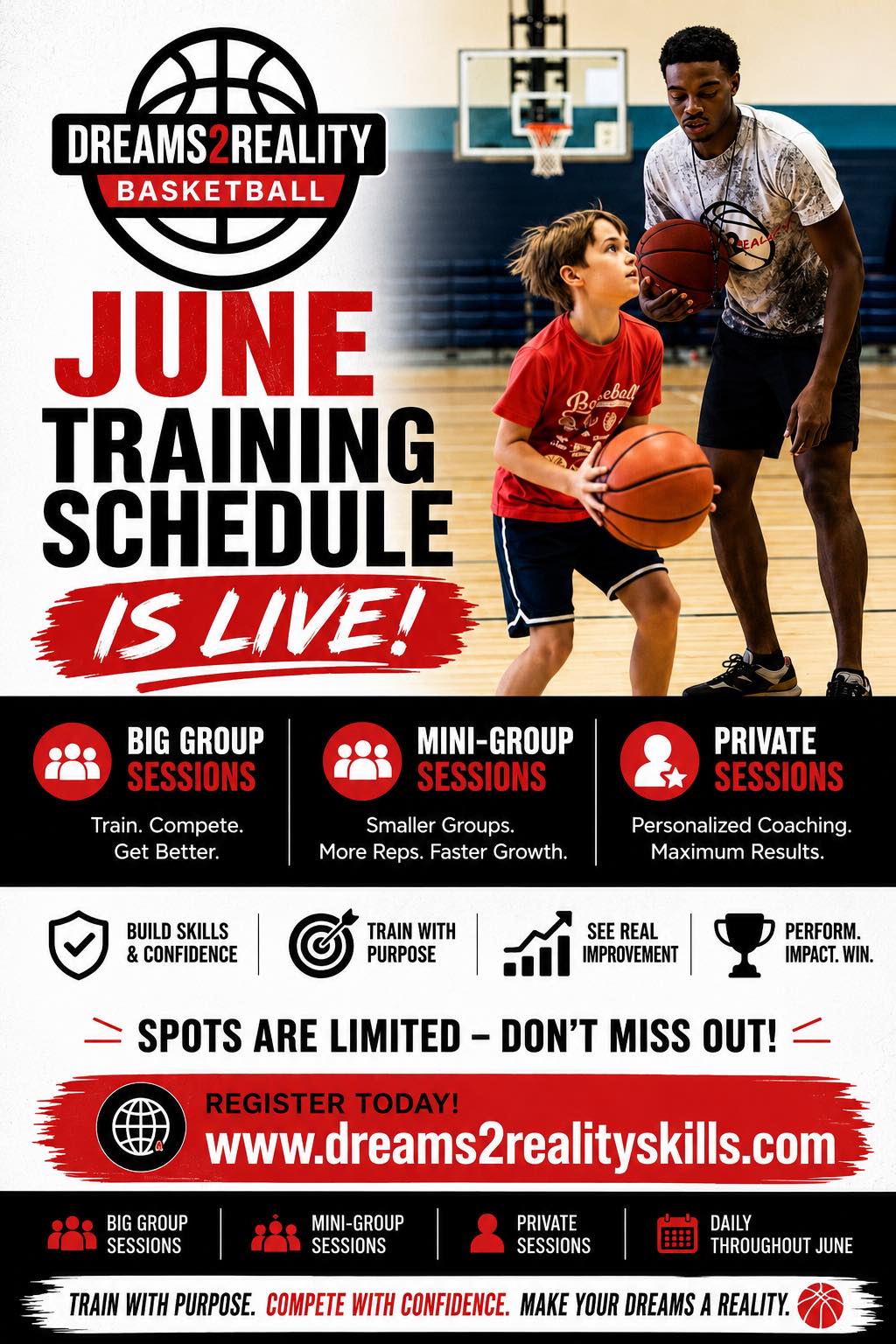 Dreams2Reality Skills Facebook ad: Basketball Training | DREAMS2REALITY BASKETBALL
