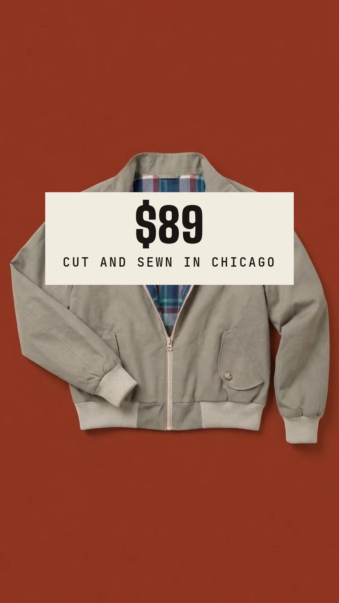 Dearborn Denim & Apparel Facebook ad: Made in Chicago. $89.