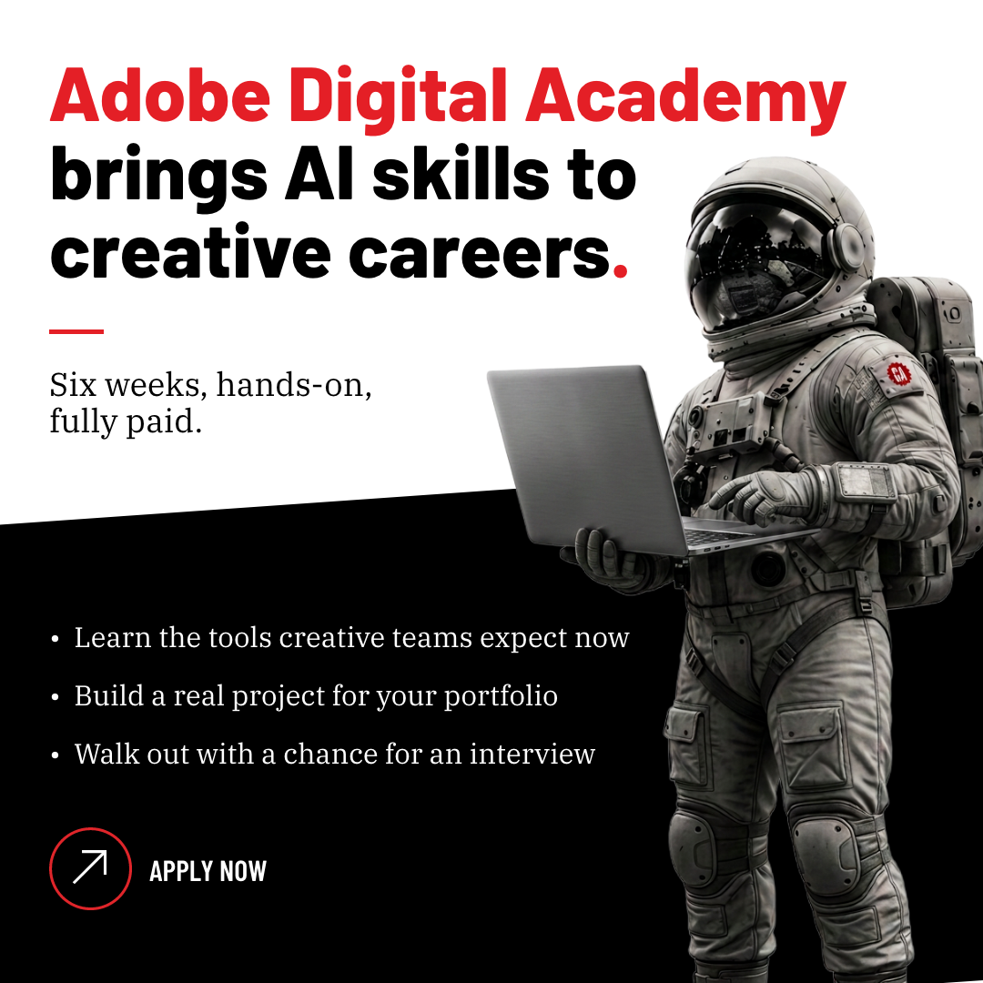 General Assembly Facebook ad: Train with Adobe. Build the Future of AI