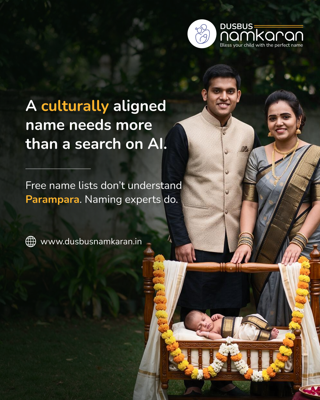 DusBus Namkaran Facebook ad: Choose the perfect name.