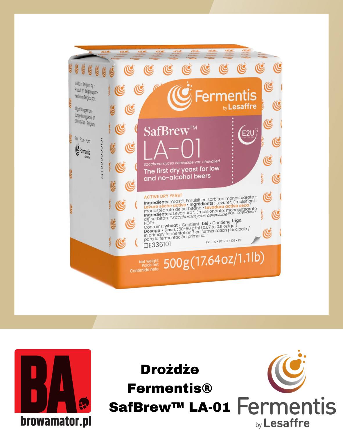 Browamator Facebook ad: Drożdże SafBrew LA-01 Fermentis By Lesaffre
