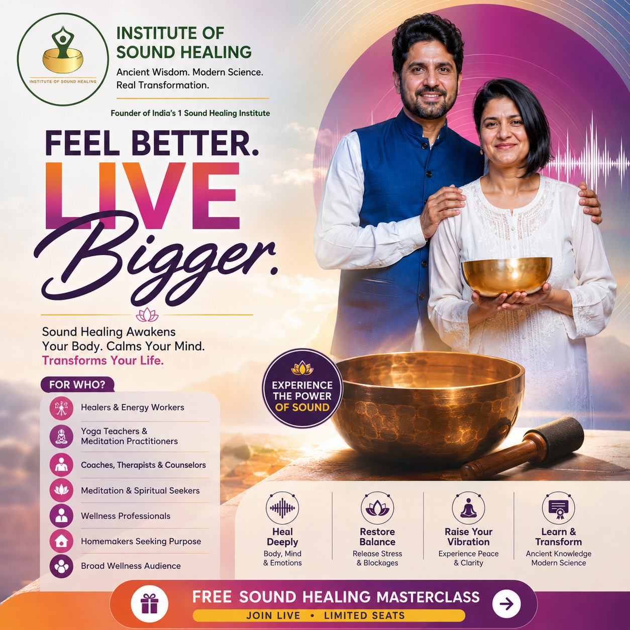 Institute of Sound Healing Training Facebook ad