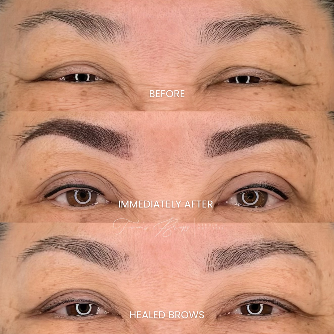 Brows By Tina Facebook ad: Honolulu! Tired of drawing your brows every morning?