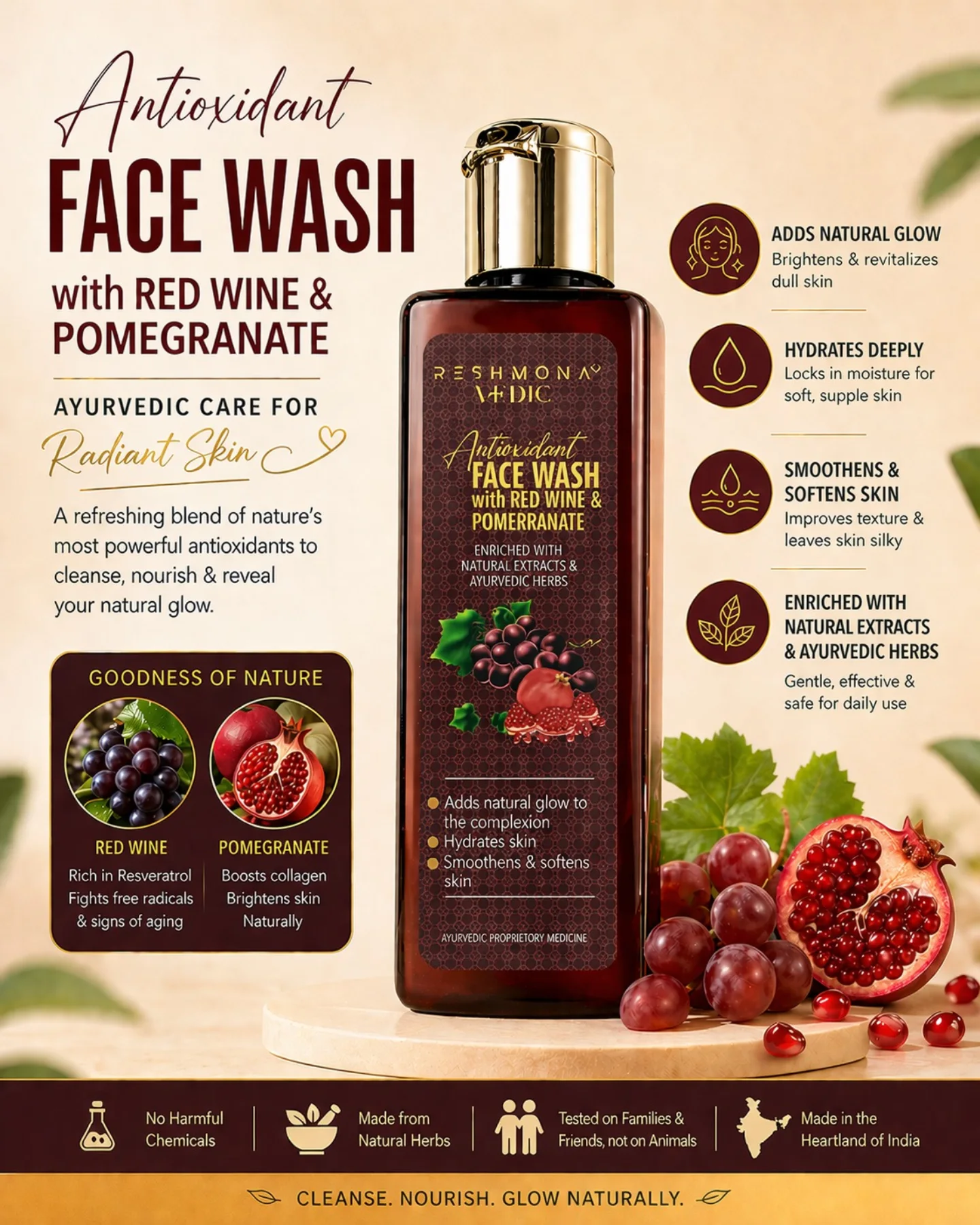 HouseofReshmona Facebook ad: Antioxidant Face Wash - RESHMONA VEDIC