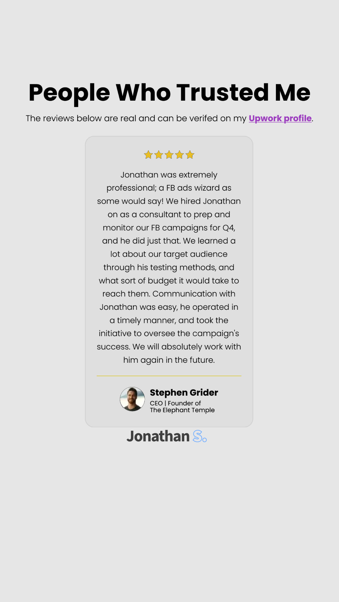Jon the Freelancer - Meta Ads Expert Facebook ad