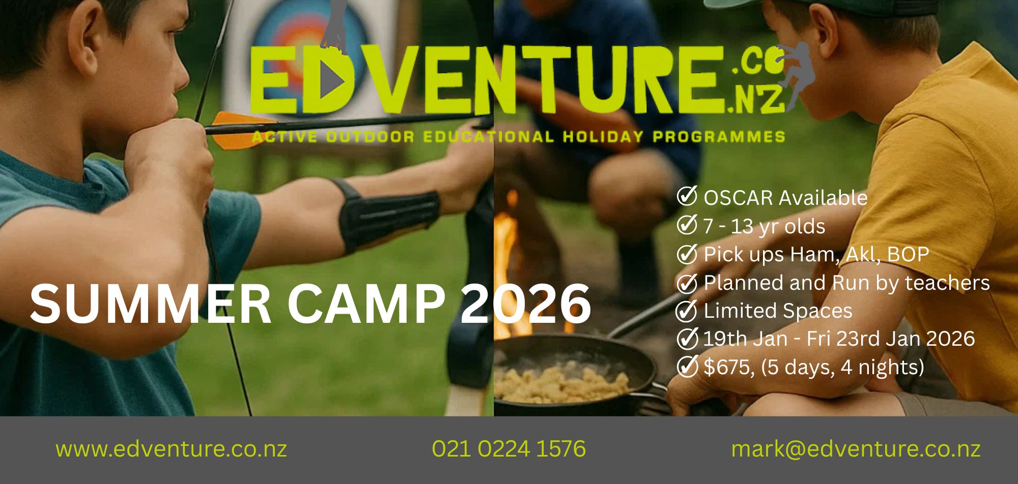 Edventure Facebook ad: Edventure Holiday Programmes & Camps | New Zealand