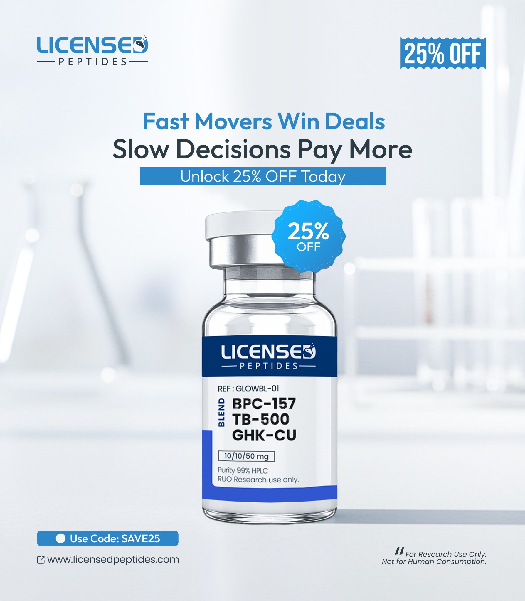 Licensed Peptides Research Journal Facebook ad from Apr 30, 2026