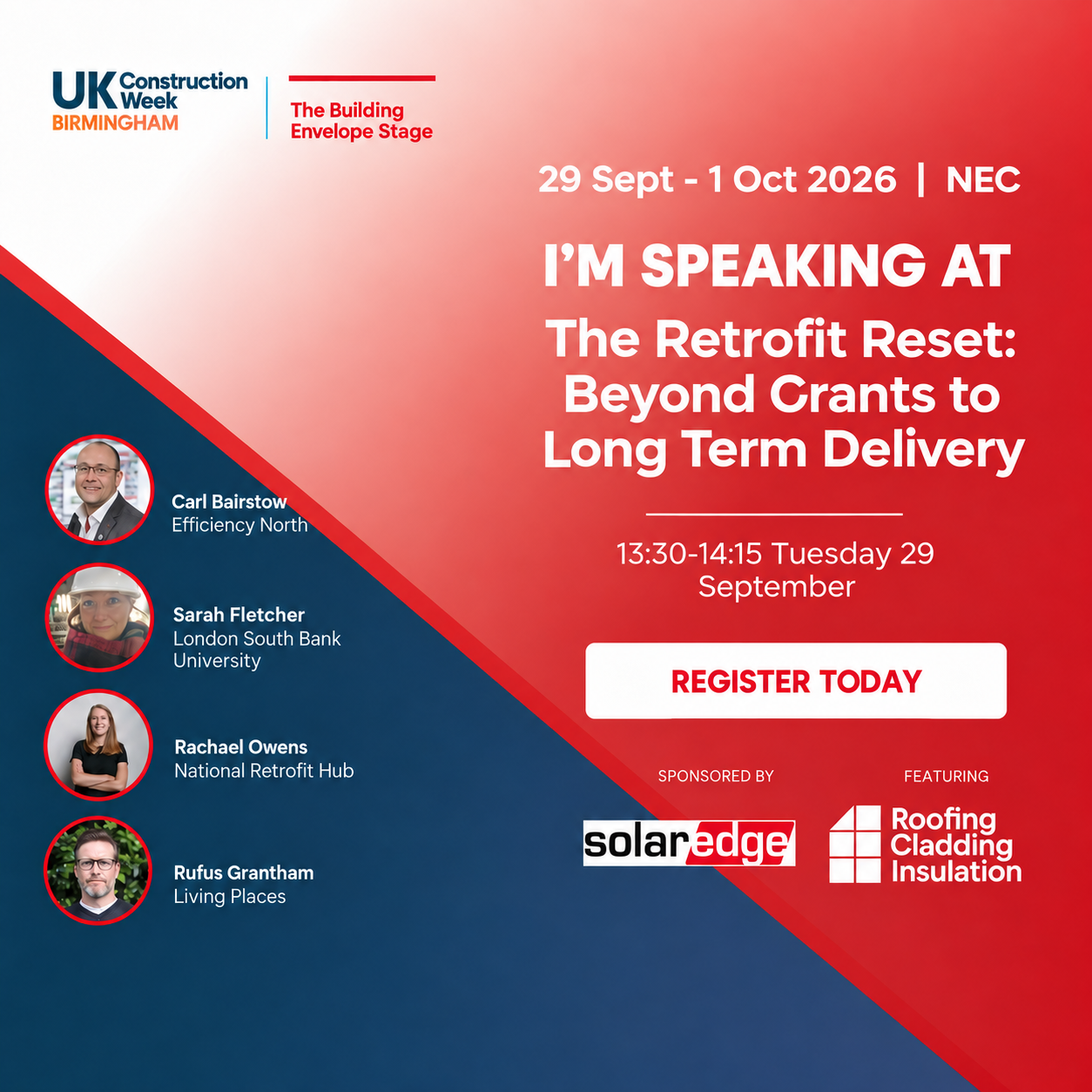 UK Construction Week Facebook ad: Finding the right construction opportunities takes time.