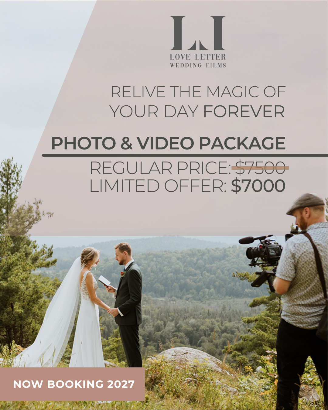 Love Letter Wedding Films Facebook ad: Ottawa brides, your love story is everything you…