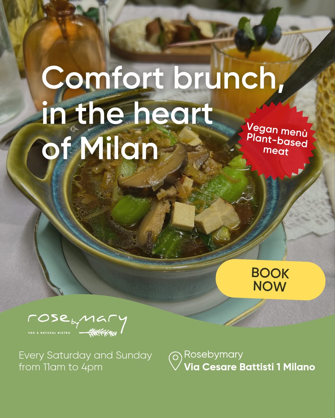 RosebyMary Facebook ad: A beautifully laid table, surprising vegetarian dishes, and…