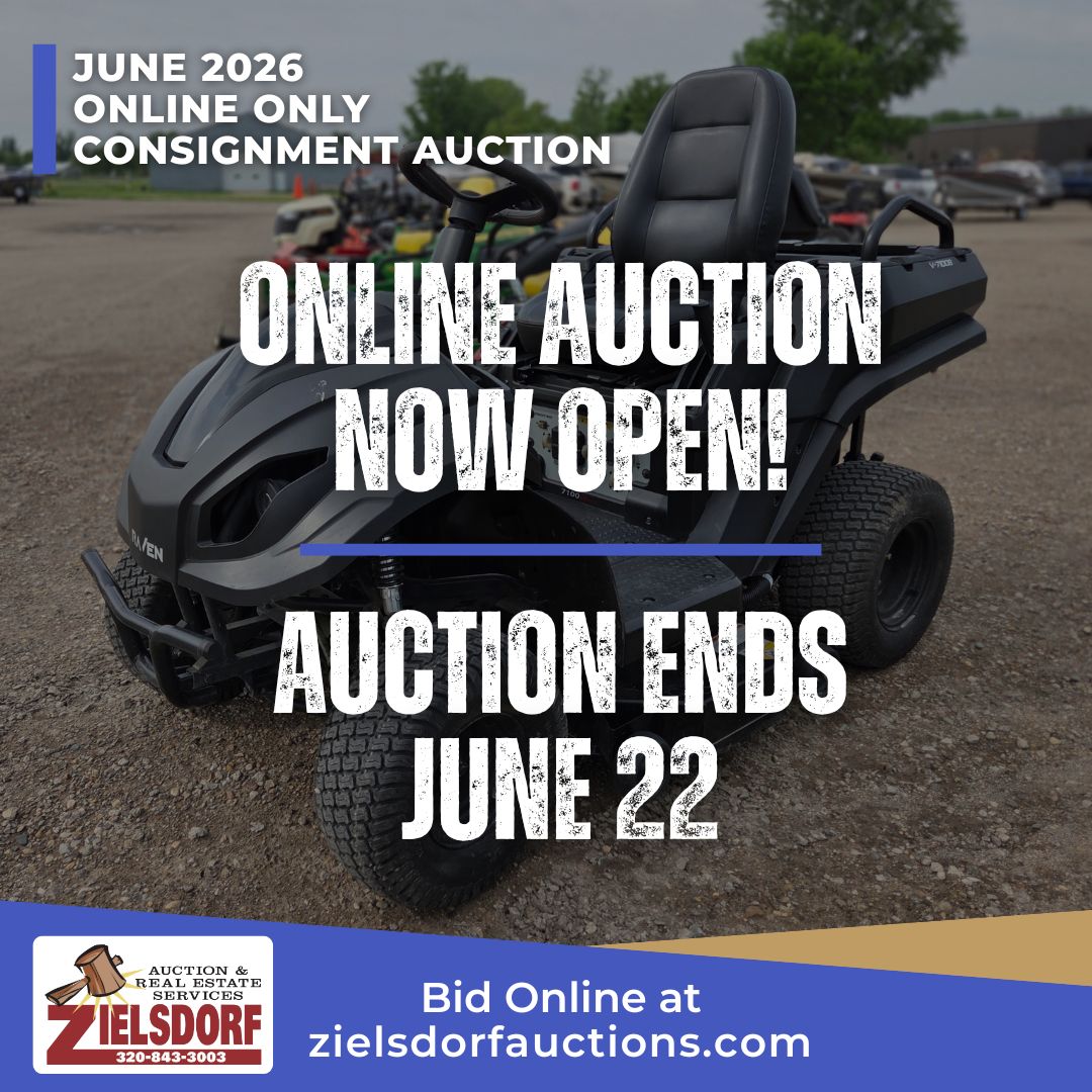 Zielsdorf Auction and Real Estate Facebook ad: WEST CENTRAL MINNESOTA’S LARGEST CONSIGNMENT AUCTION IS…