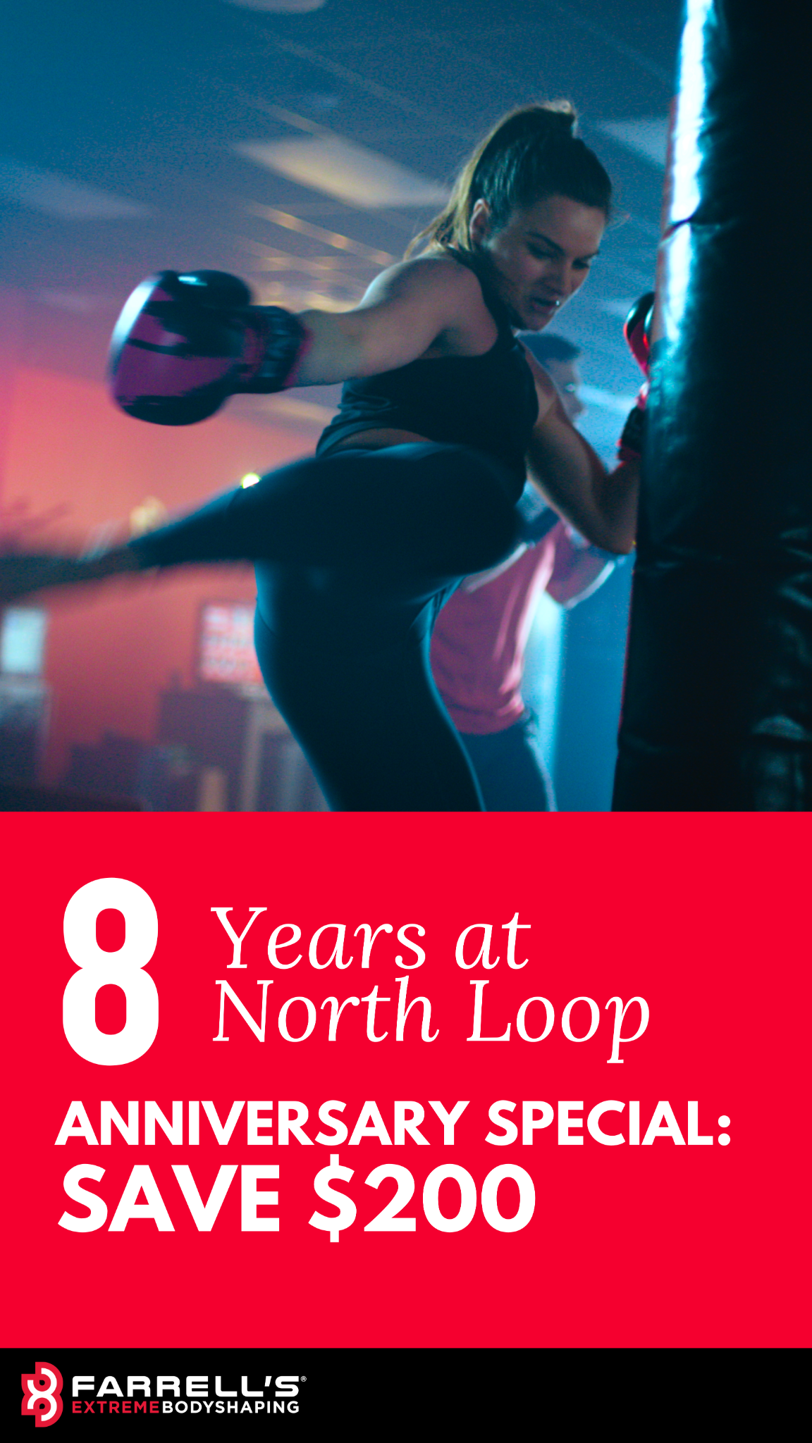 Farrell’s North Loop Facebook ad: COMPLETE THE 10 WEEKS/EARN IT BACK!