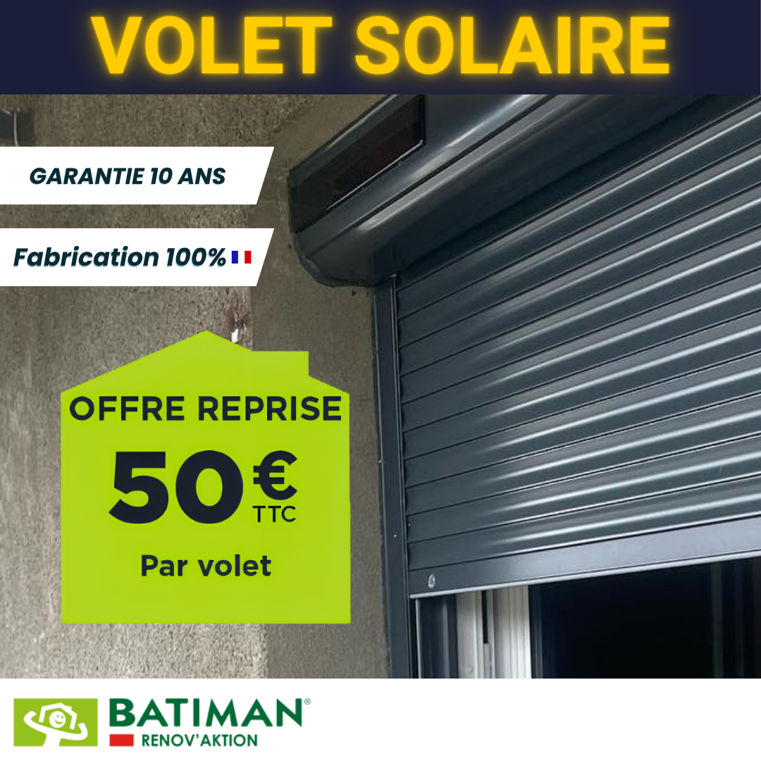 Renov'aktion Facebook ad: OFFRE LIMITÉE: 50€ de reprise/volet