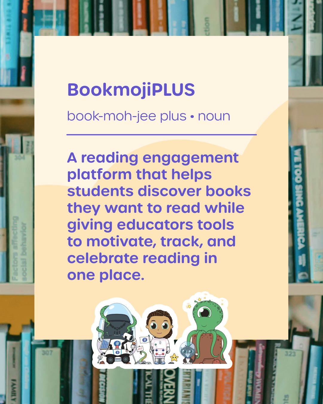 Bookelicious Facebook ad: Meet BookmojiPLUS