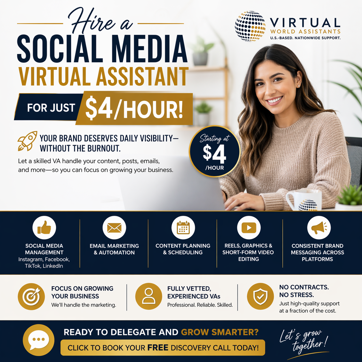 Virtual World Assistants - VWA Facebook ad