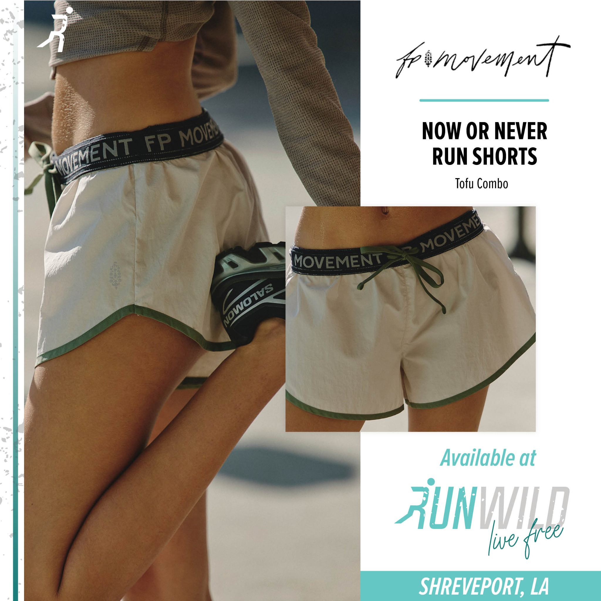 Run Wild Shreveport Facebook ad: FP Movement Now Or Never Run Shorts