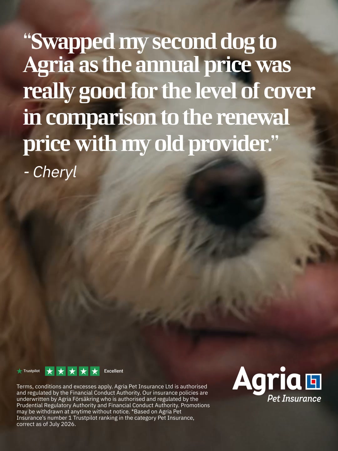 Agria Pet Insurance Facebook ad: Use code LOVE for a FREE luxury hamper.