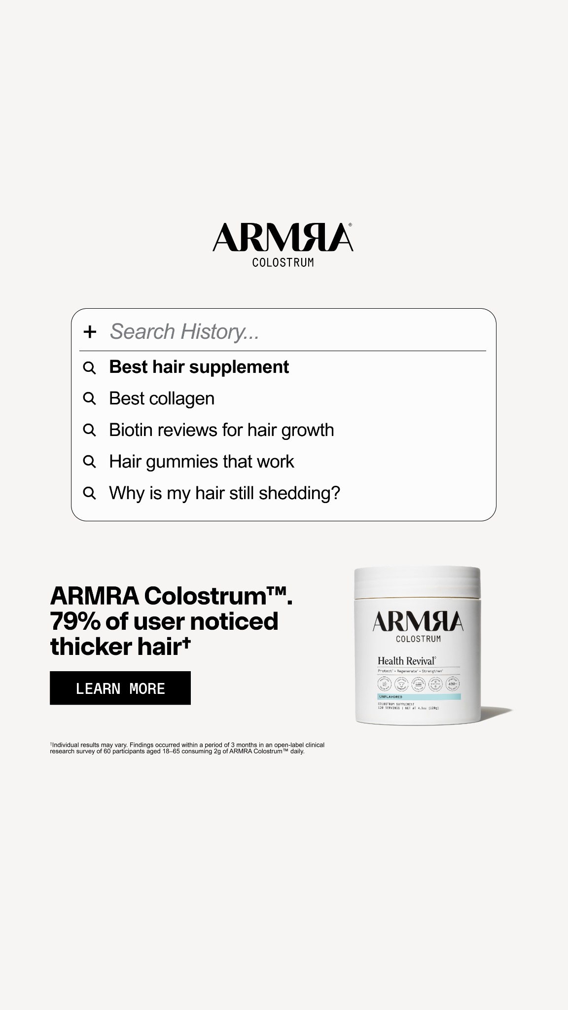 ARMRA Facebook ad