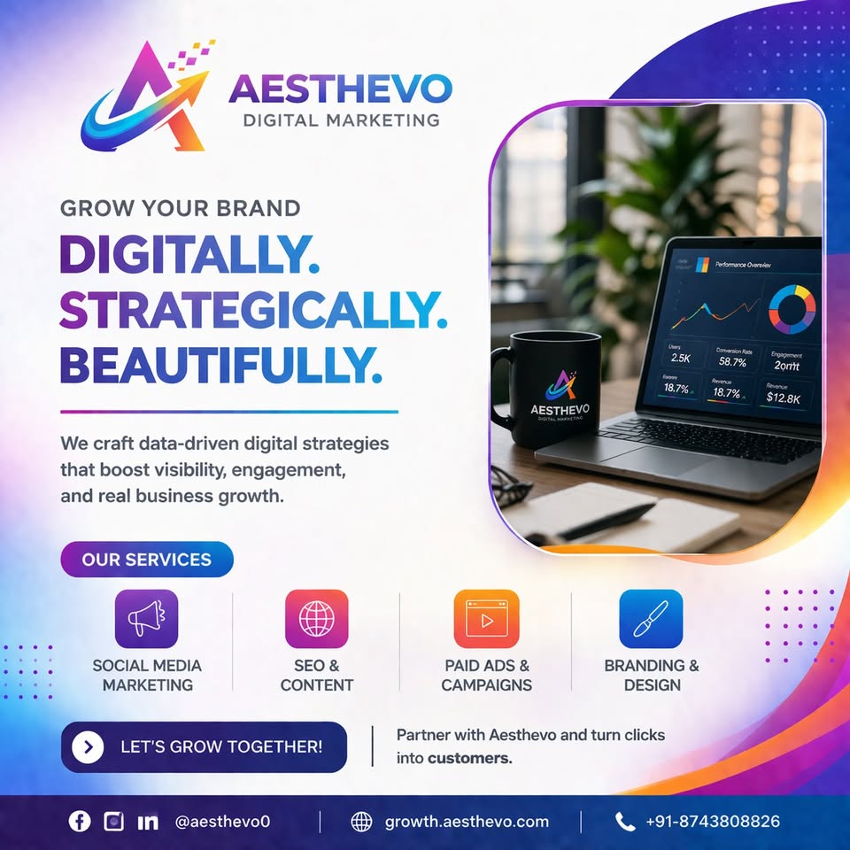 Aesthevo Digital Marketing Facebook ad: Digital success isn’t just about being online, it’s…