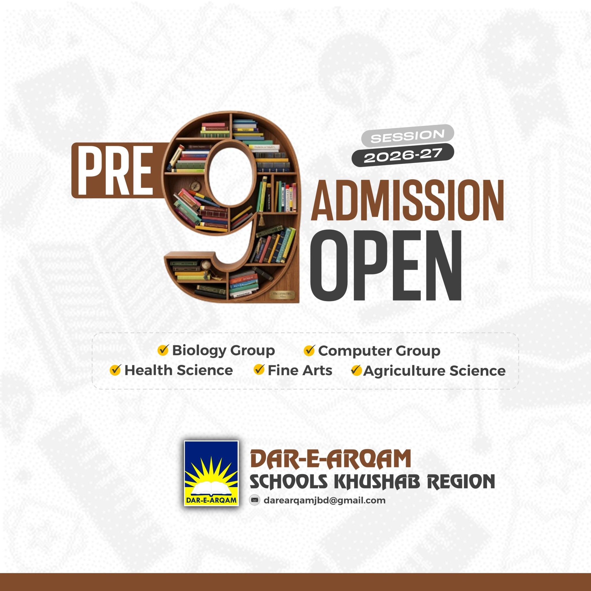 Dar-e-Arqam Schools Khushab Region Facebook ad: Admissions Open, Session 2026-27