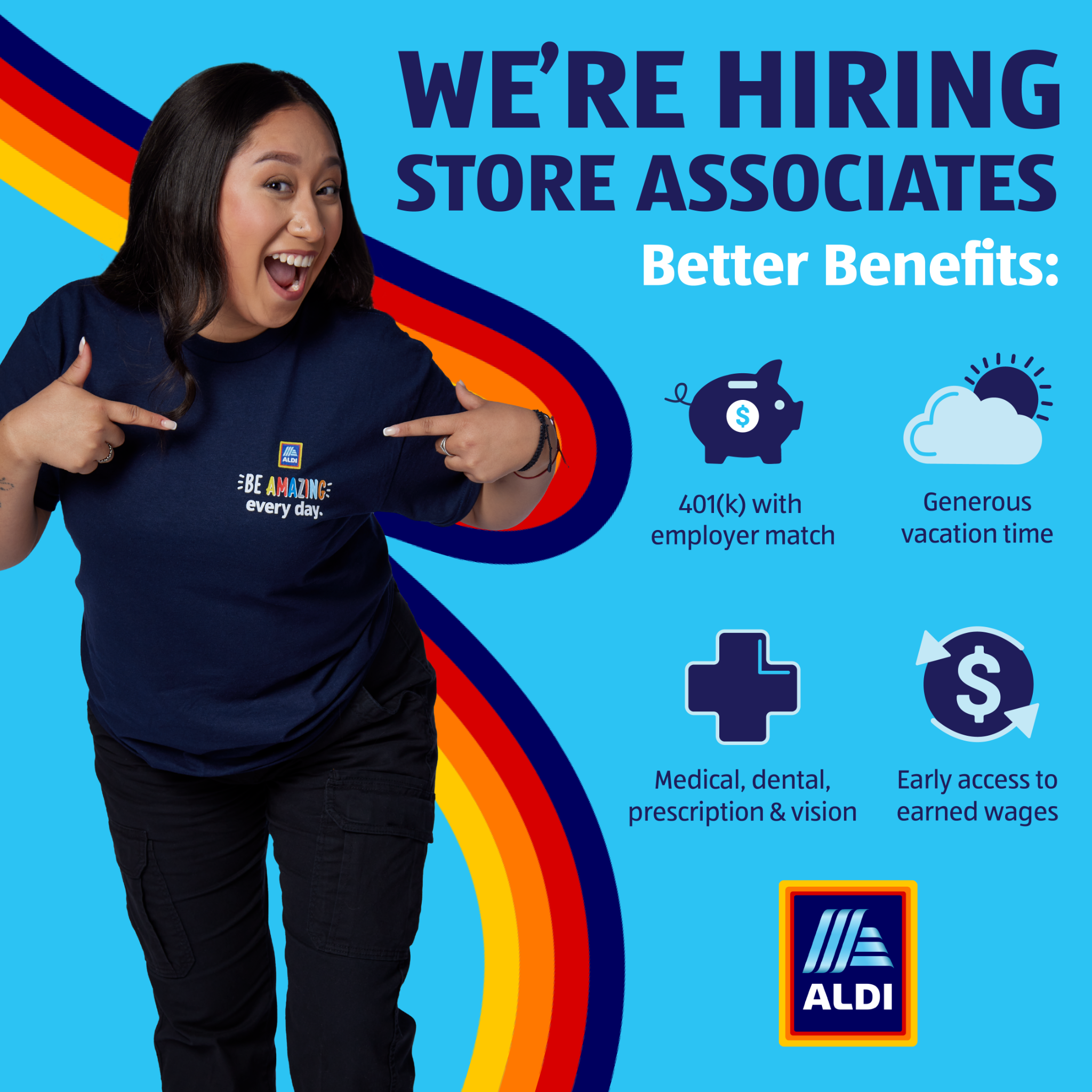 ALDI USA Careers Facebook ad: ALDI. Welcome to MORE.