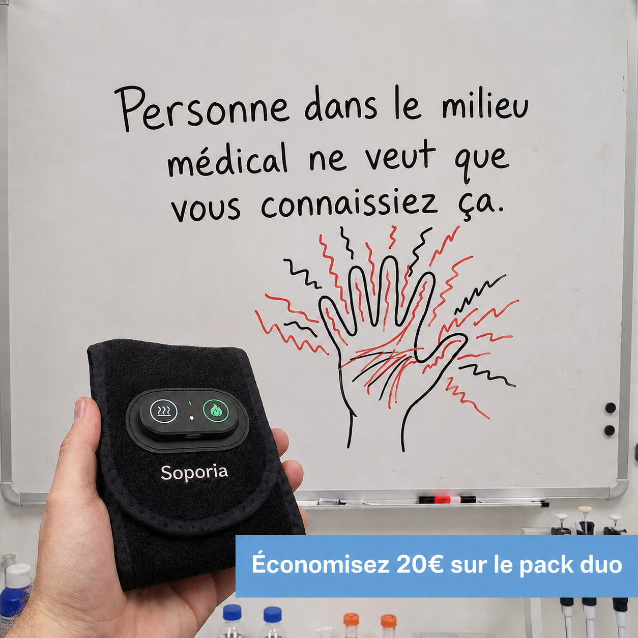 Soporia Facebook ad: Vos mains méritent mieux