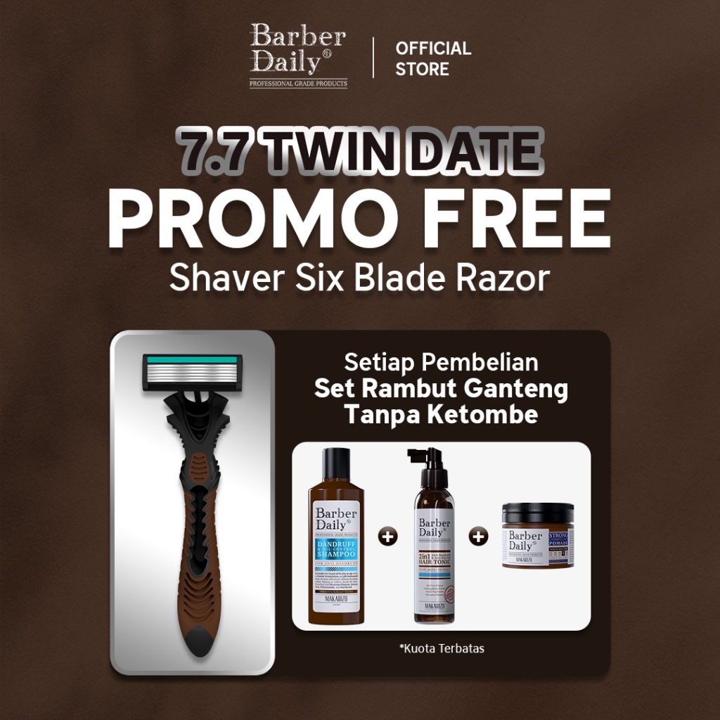 Barber Daily Skin Care Facebook ad: Bro, masih malu pakai baju hitam gara-gara ketombe?