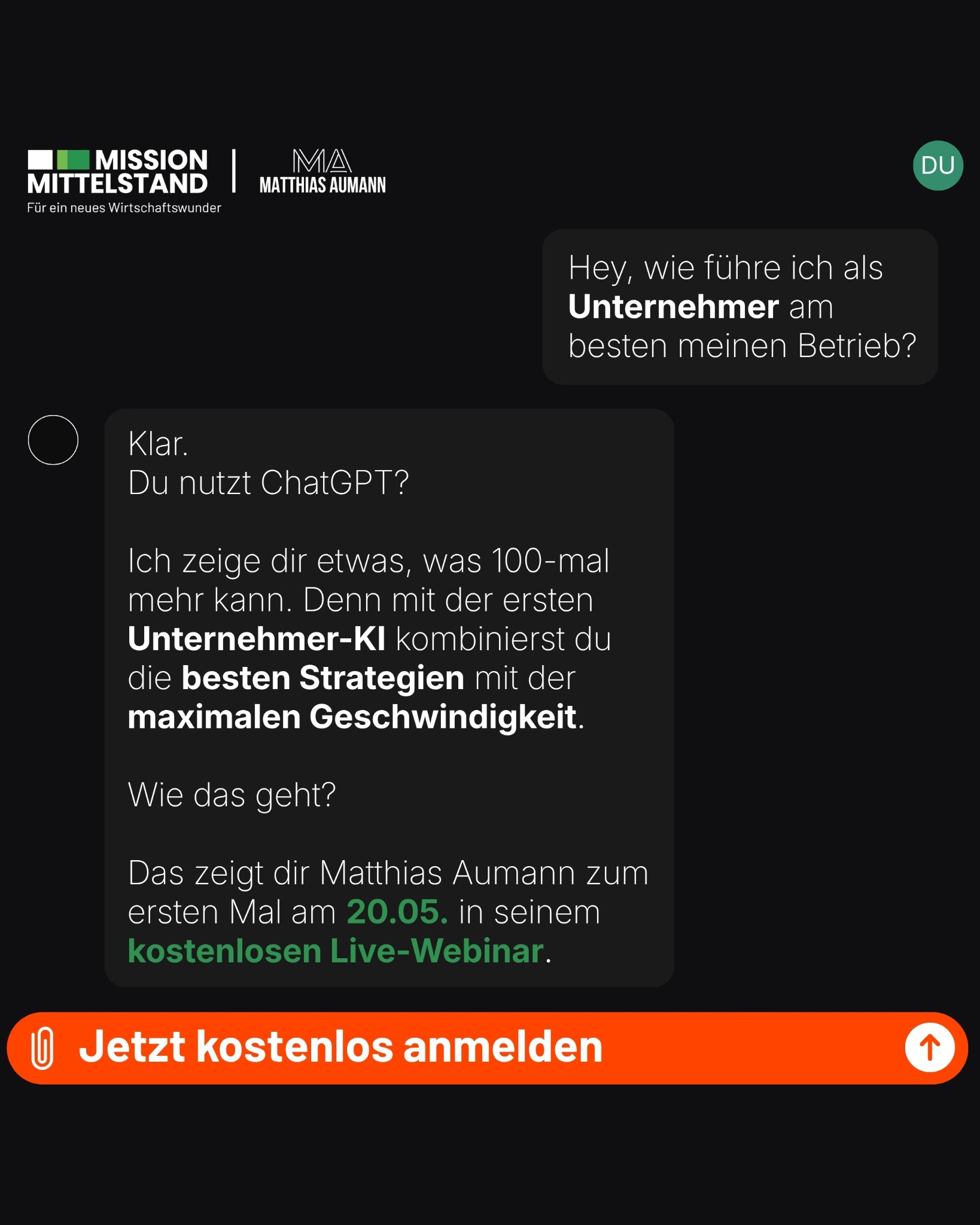 Matthias Aumann Facebook ad
