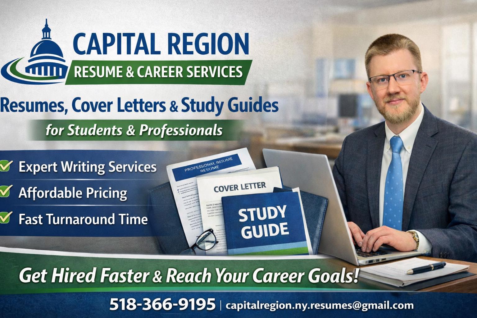 Capital Region Resume and Career Services Facebook ad: Looking for a professional resume?