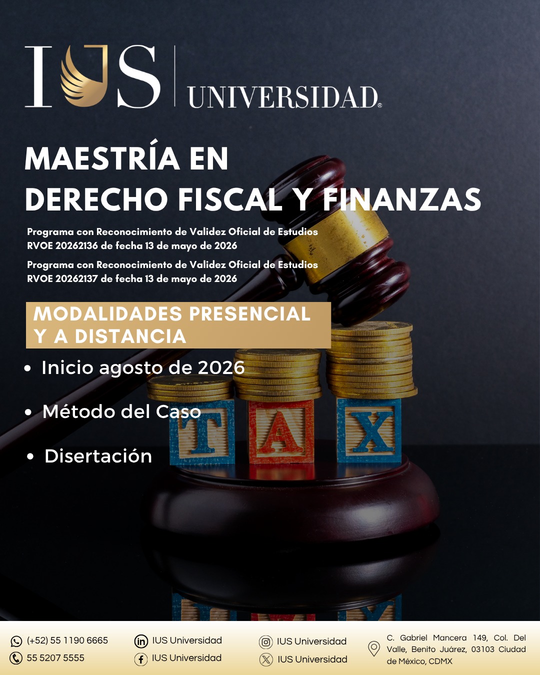 IUS Universidad Facebook ad: En IUS Universidad, la Maestría en Derecho Fiscal…