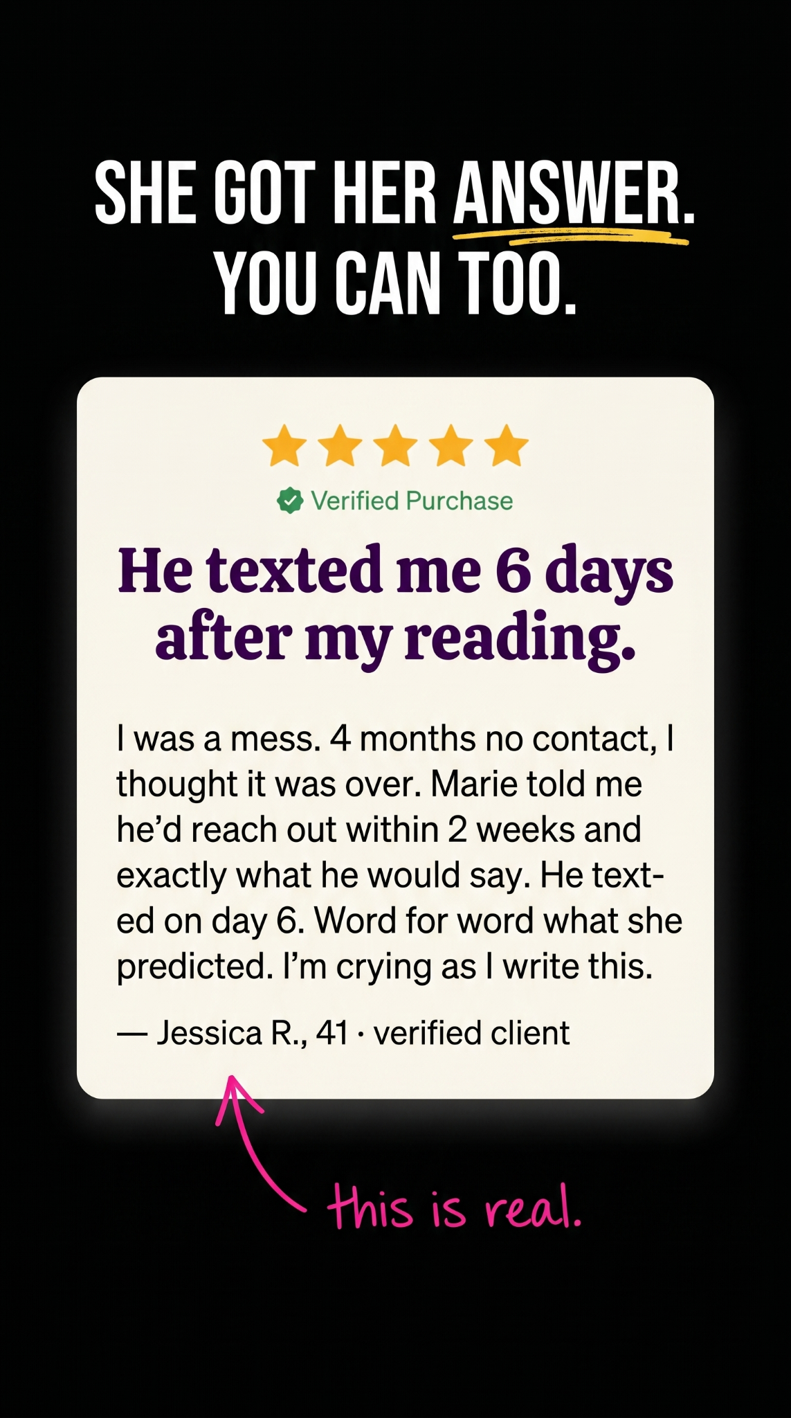 Try Psychic Marie Facebook ad