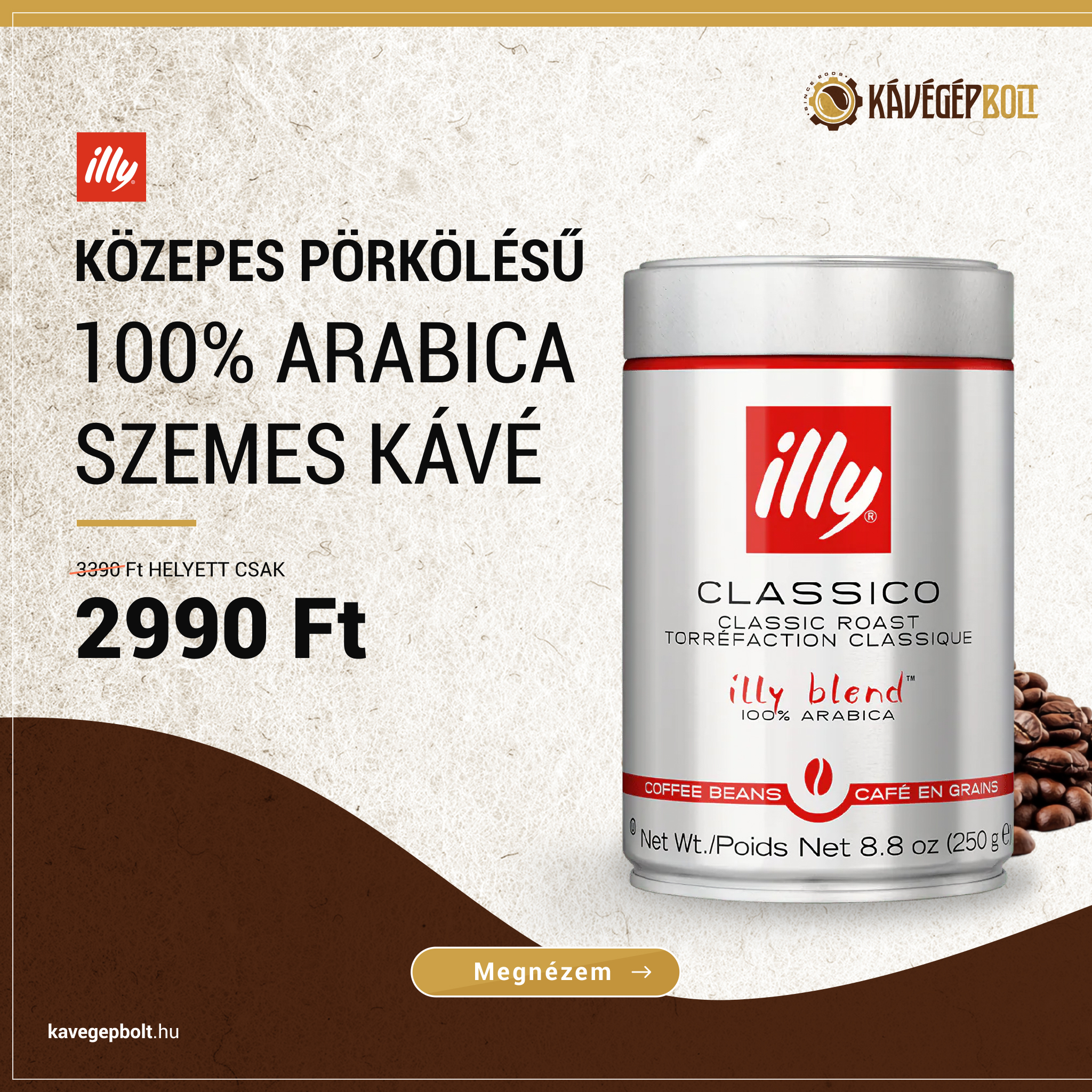 Kávégép Bolt Facebook ad: Szemes kávék hatalmas választékban a KávégépBolt…