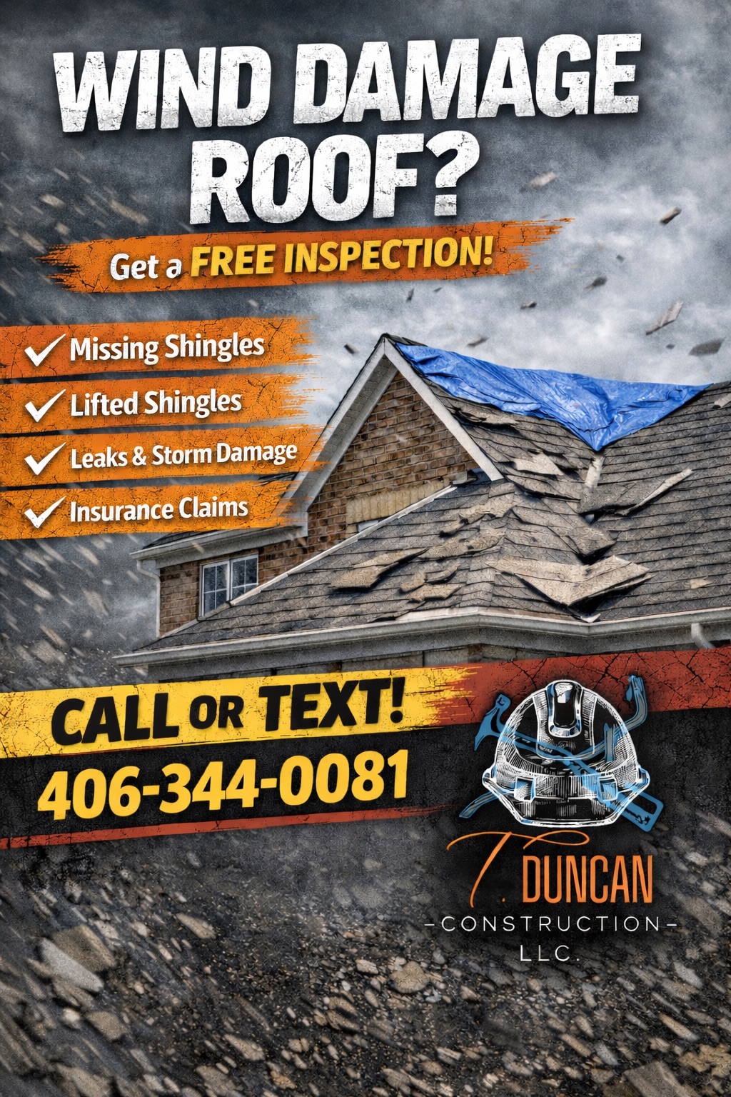 T. Duncan Construction LLC Facebook ad: Did you sustain damage from the recent storms?