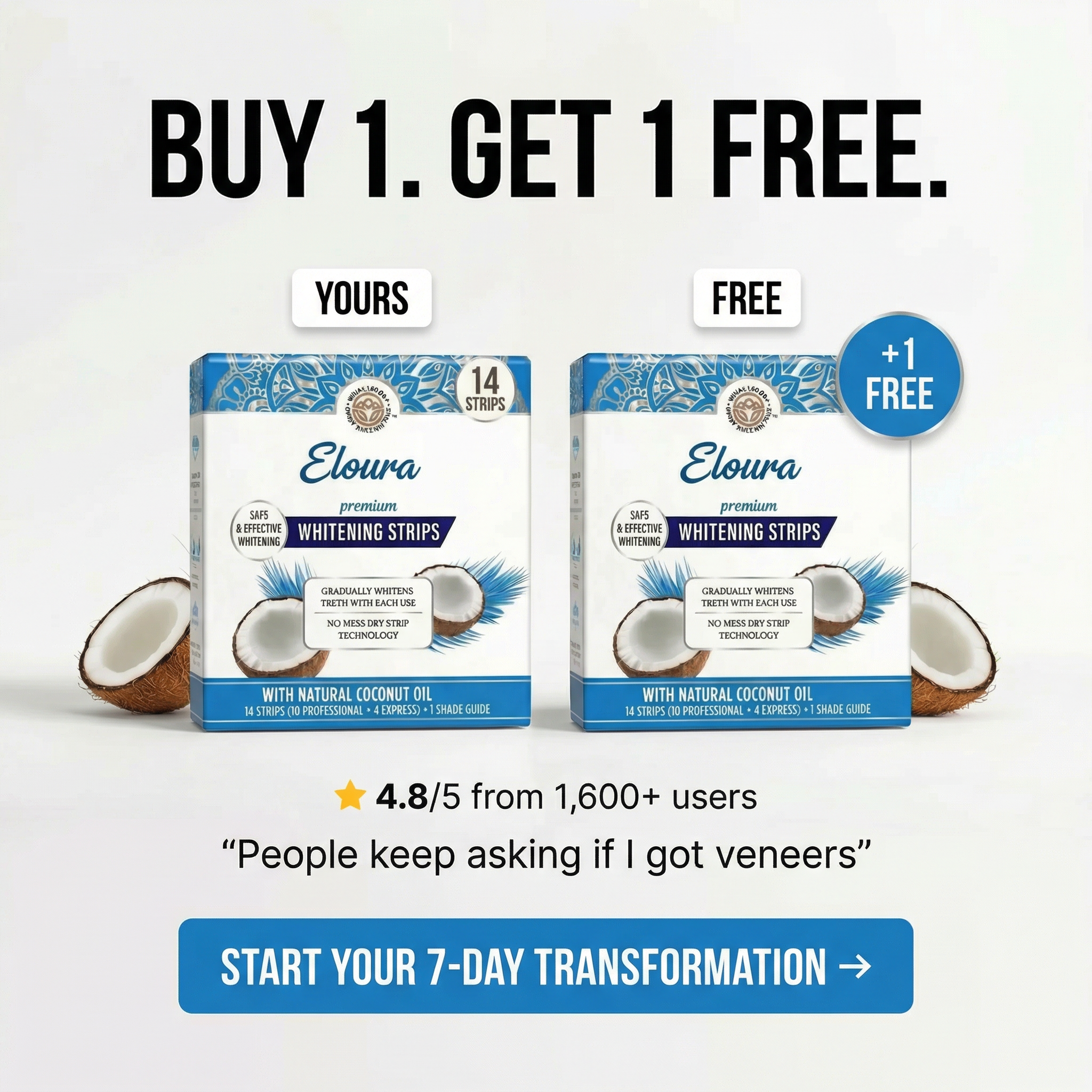 Tryeloura Facebook ad: Whiter Teeth Now