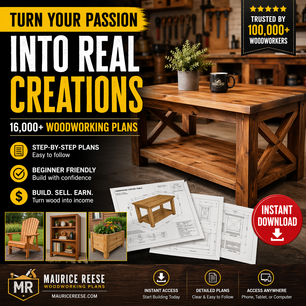 Wood Working ideas Facebook ad: Ted's Woodworking - Wood Working Plans