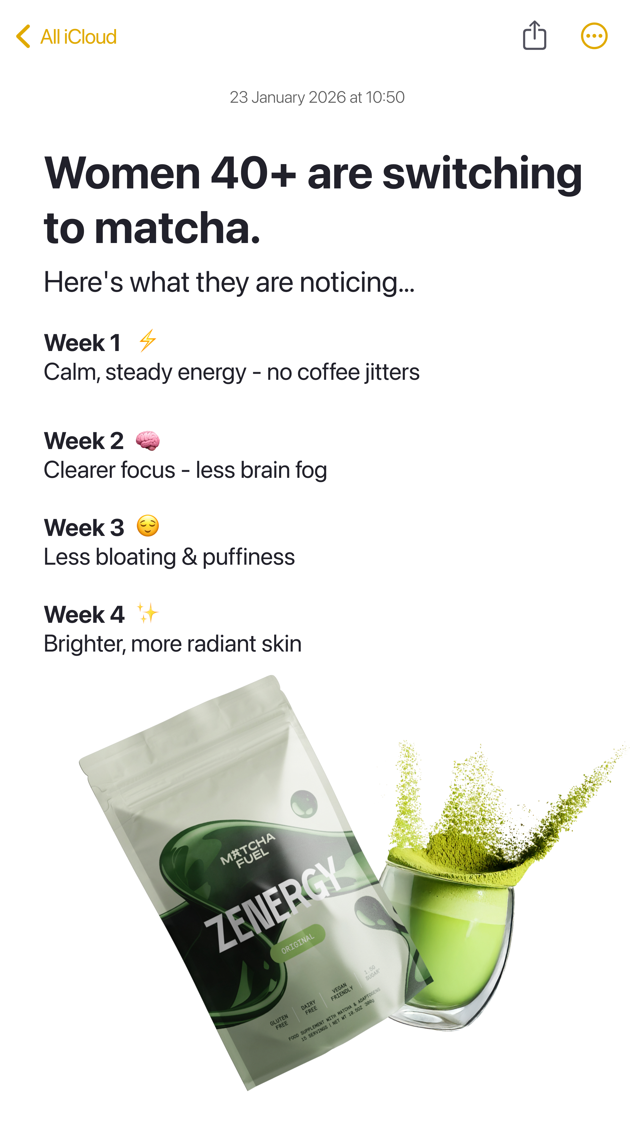 Matcha Fuel Facebook ad