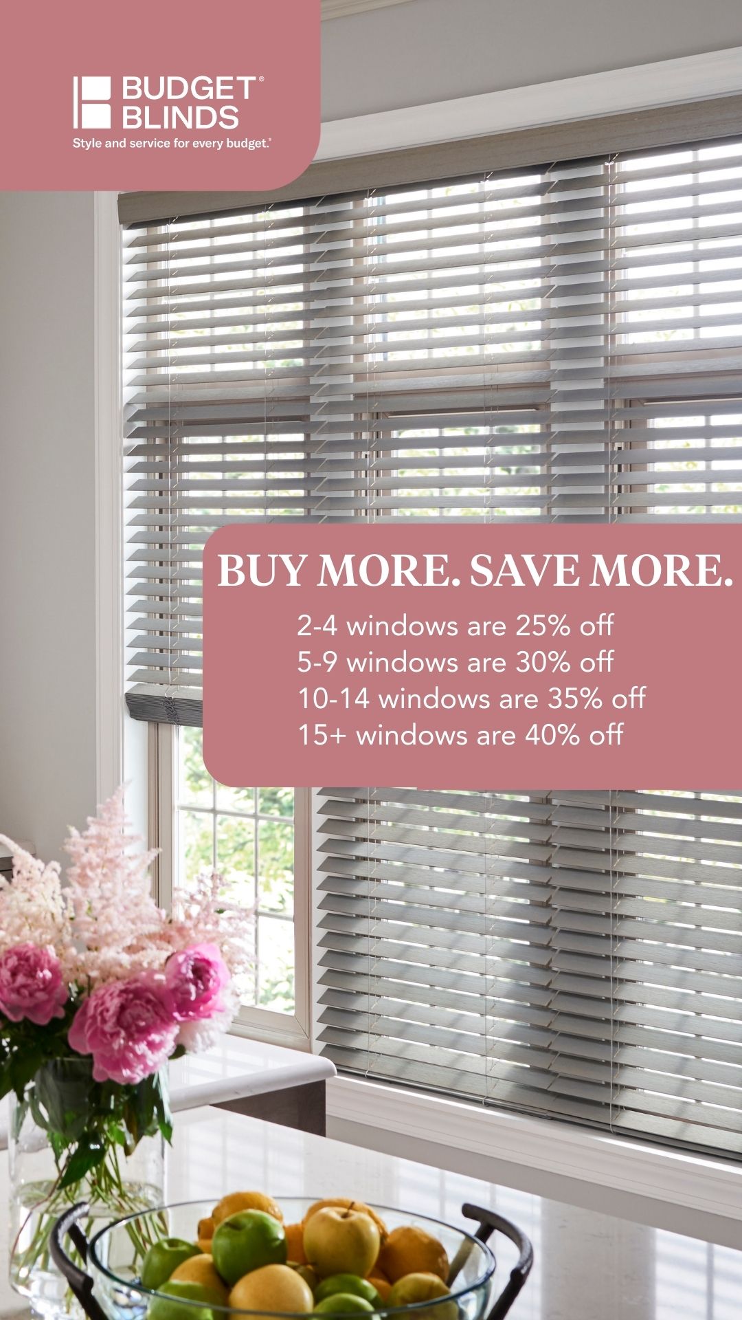 Budget Blinds Facebook ad from Mar 9, 2026
