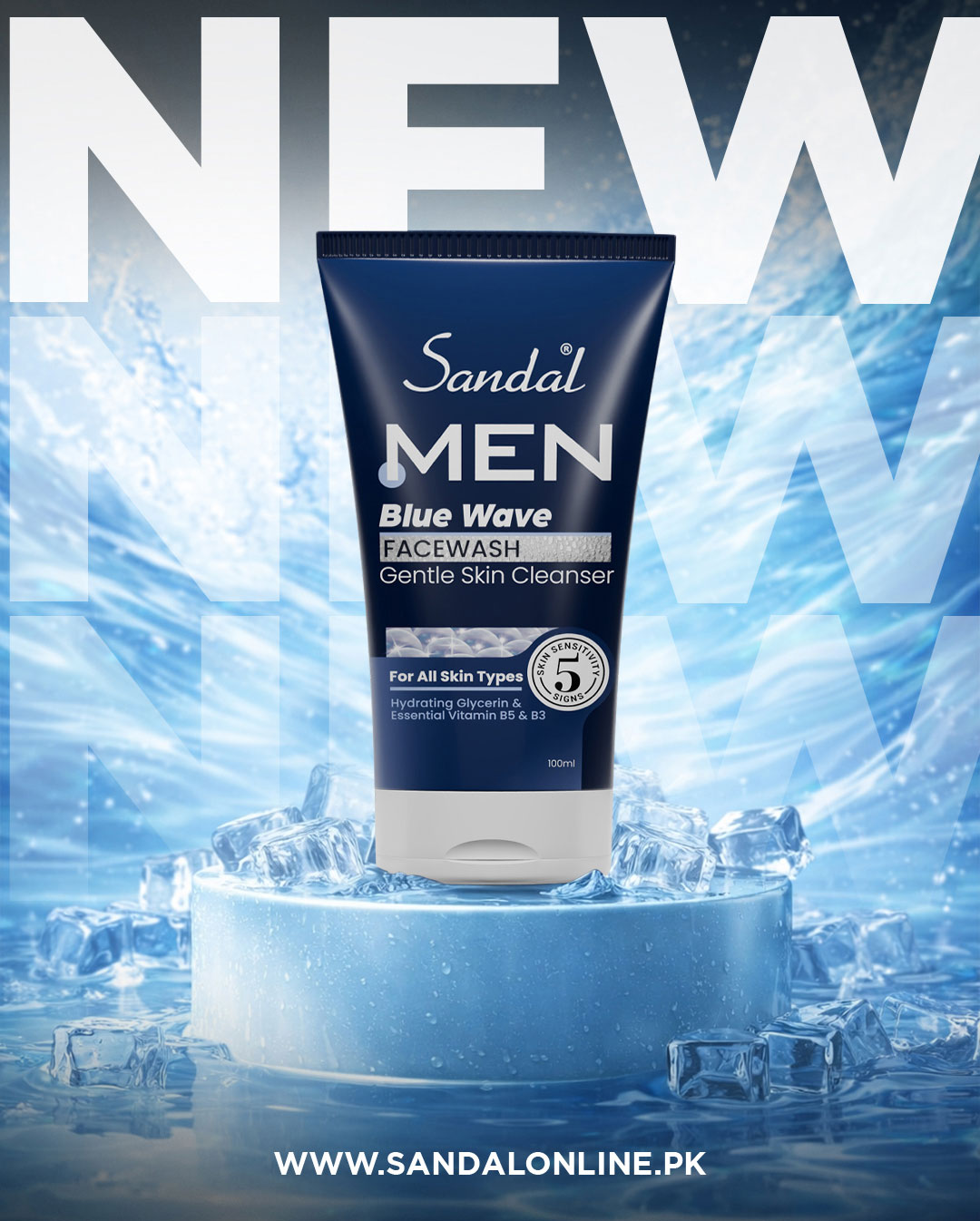 Sandal Cosmetics Facebook ad: All New Sandal Men Face Wash