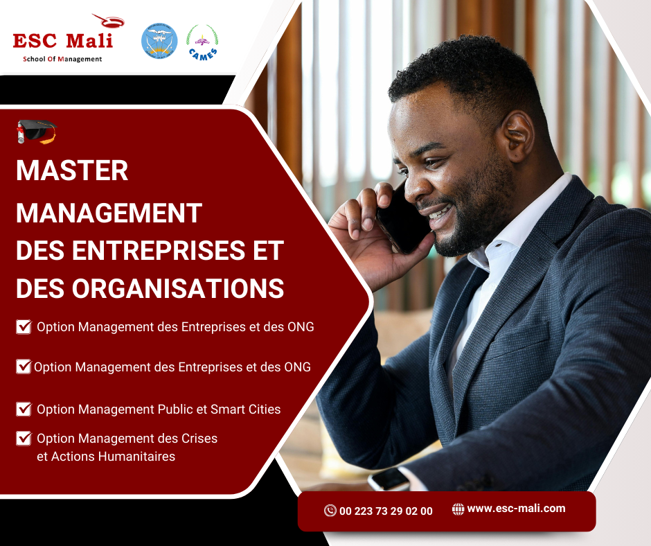 ESC Mali School Of Management Facebook ad: MASTER - 2ème RENTRÉE 2025- 2026